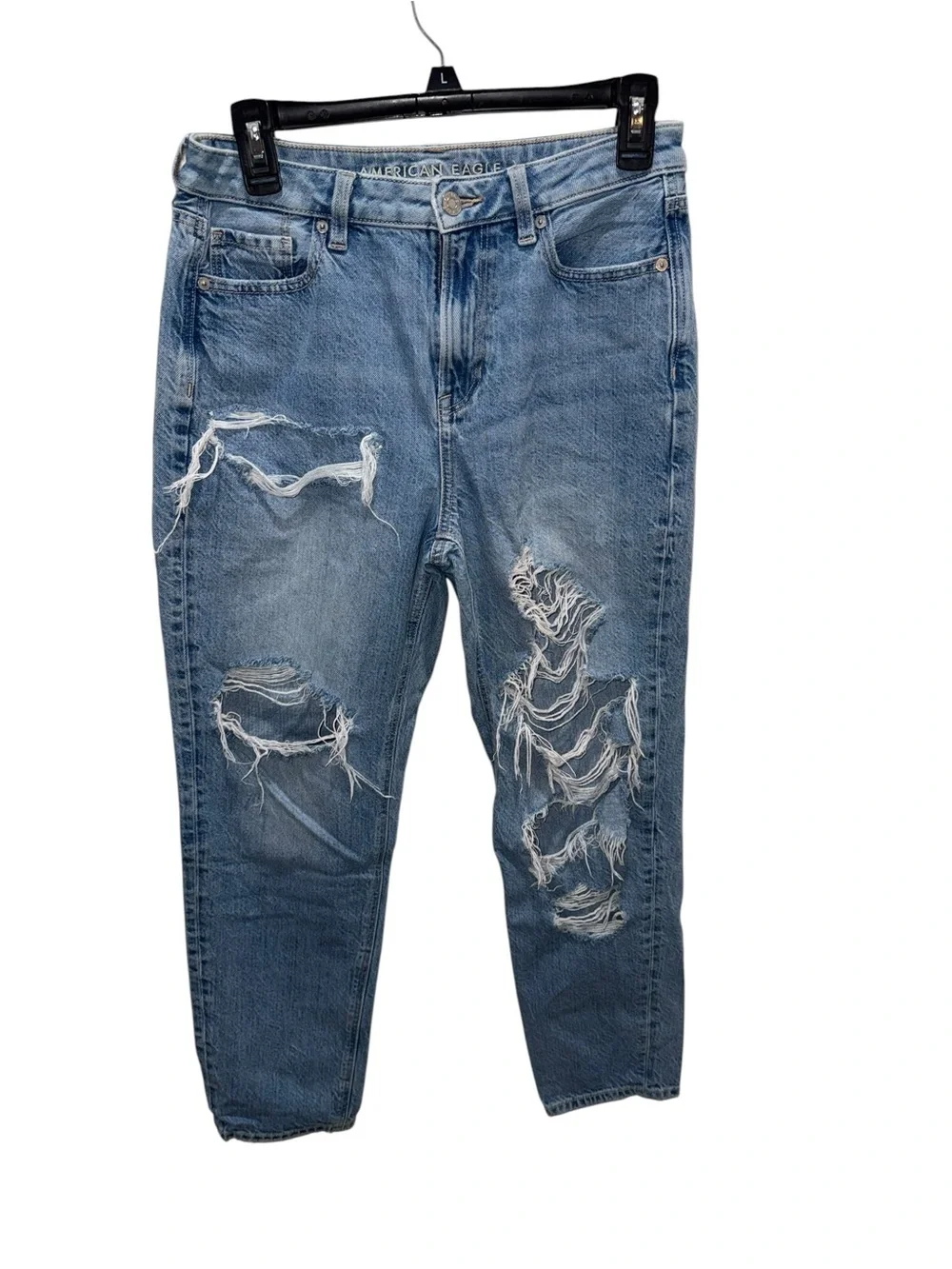 American Eagle Distressed Straight Leg Mom Jean Size 4